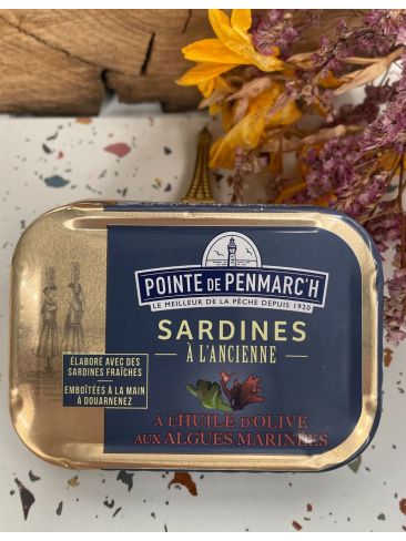 Sardines huile d'olive et algues - 115g