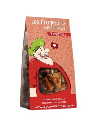 Croquants de caramel, cramberries et noisettes