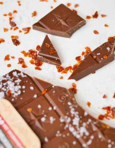 Tablette chocolat au lait, caramel et fleur de sel BIO
