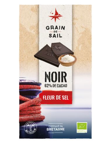 Tablette chocolat noir et fleur de sel BIO