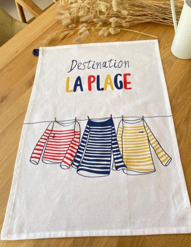 Torchon "Destination la Plage"