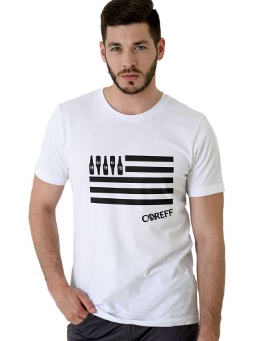 Tee Shirt blanc Drapeau - Coreff