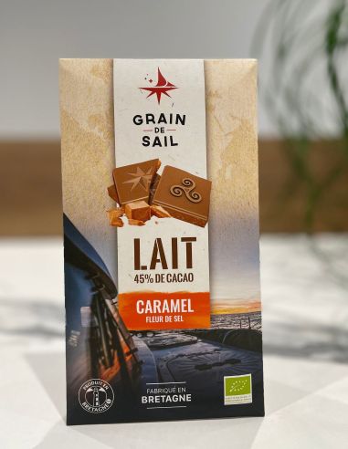 Tablette chocolat au lait, caramel et fleur de sel -Grain de Sail