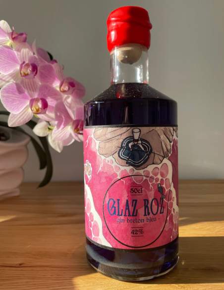Blauer Gin Glaz Roz - Brennerei von Dinan