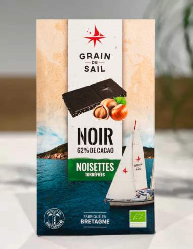 Tablette chocolat noir noisettes torréfiées - Grain de Sail