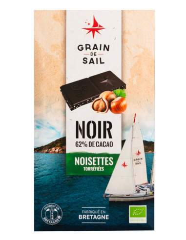 Tablette chocolat noir noisettes torréfiées - Grain de Sail