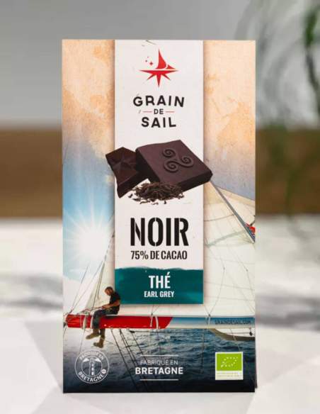 Tableta de chocolate negro y té Earl Grey - Grain de Sail