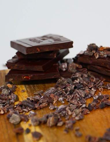 Tablette chocolat noir et éclats de fèves de cacao 75% - Grain de Sail