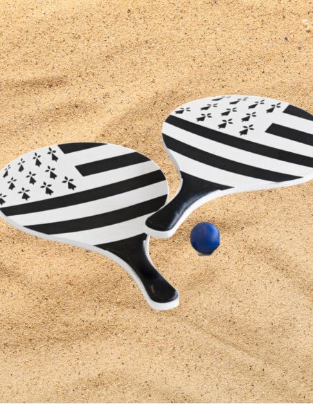 Set de 2 raquettes de plage drapeau breton + balle
