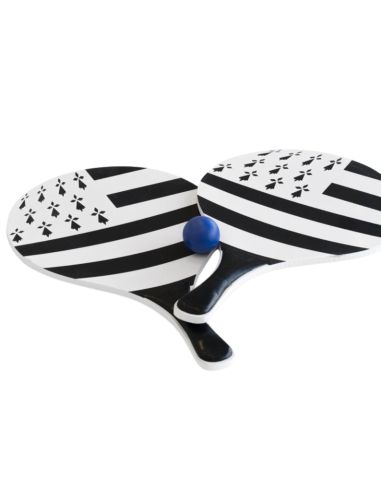 Set de 2 raquettes de plage drapeau breton + balle