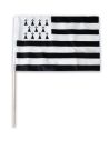 Petit drapeau breton Gwenn ha Du avec manche