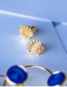 Boucles d'oreilles puces | Coquille Saint-Jacques