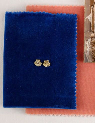 Boucles d'oreilles puces | Coquille Saint-Jacques