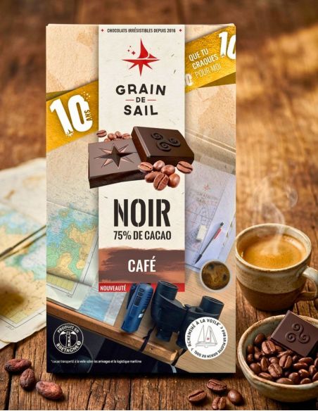 Tablette chocolat noir et café - Grain de Sail