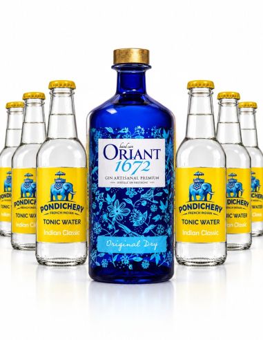 Pack Gin Oriant 50 cl + 6 tonics Pondichéry